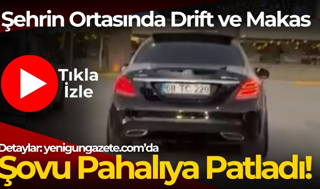 Aksaray'da drift ve makas atarak yoluna devam eden sürücüye toplam