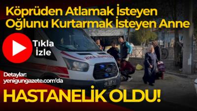 Aksaray’da Köprünün demirine çıkarak atlamak isteyen kişiyi annesi ve dolmuşçu