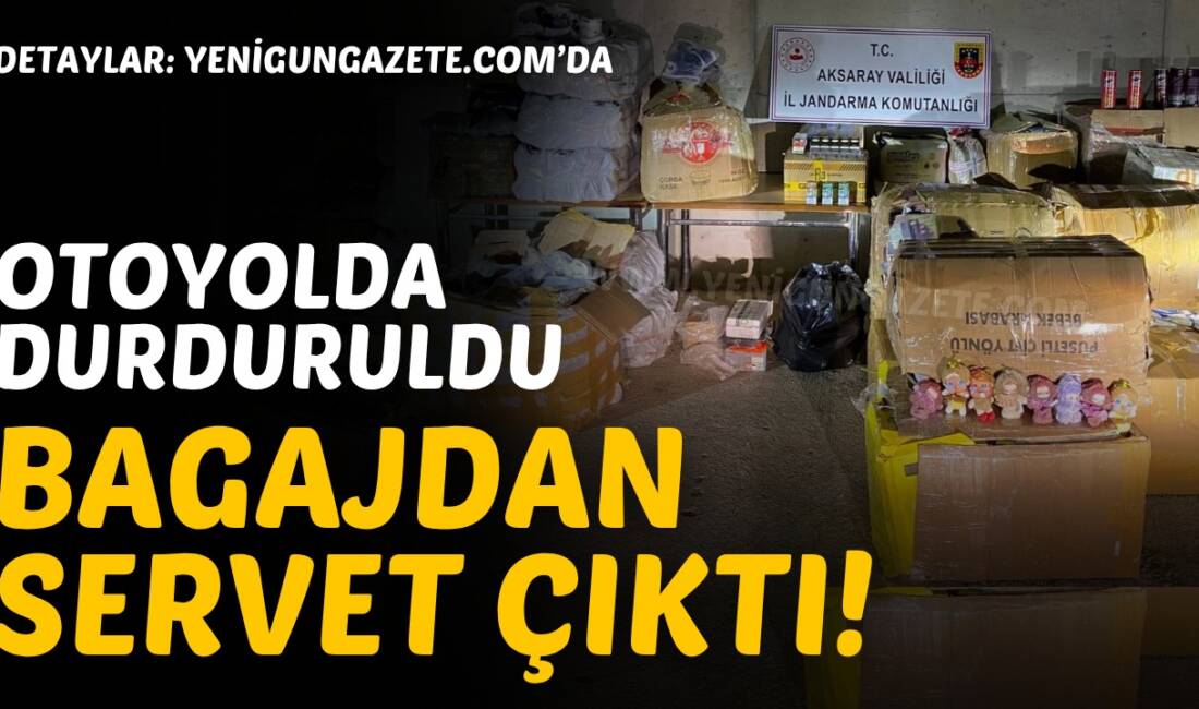 Aksaray’da jandarma ekipleri, otoyolda durdurdukları araçta 3 milyon TL değerinde