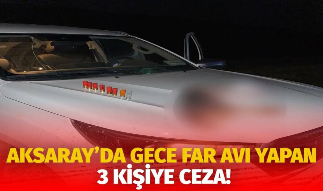 Aksaray’da projektörle gece avlanan 3 kişiye, 4915 Sayılı Kara Avcılığı