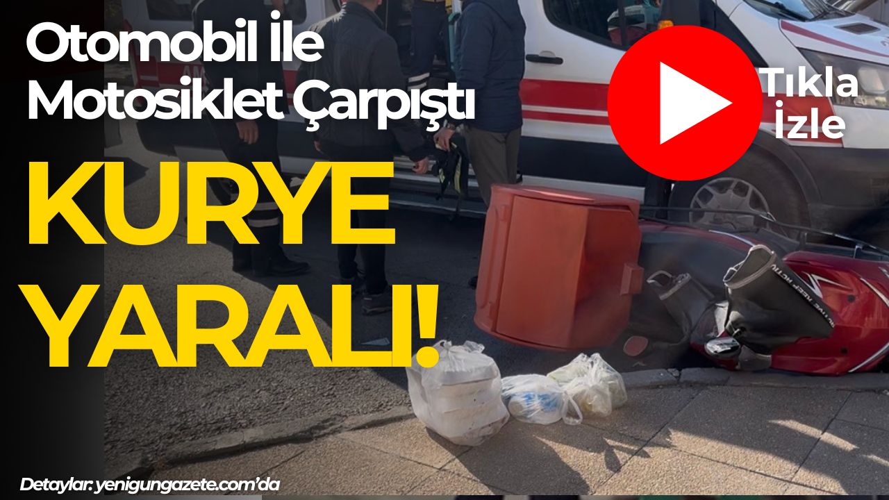 Aksaray’da otomobil ile motosikletli kuryenin çarpıştığı kazada motosiklet sürücüsü yaralandı.