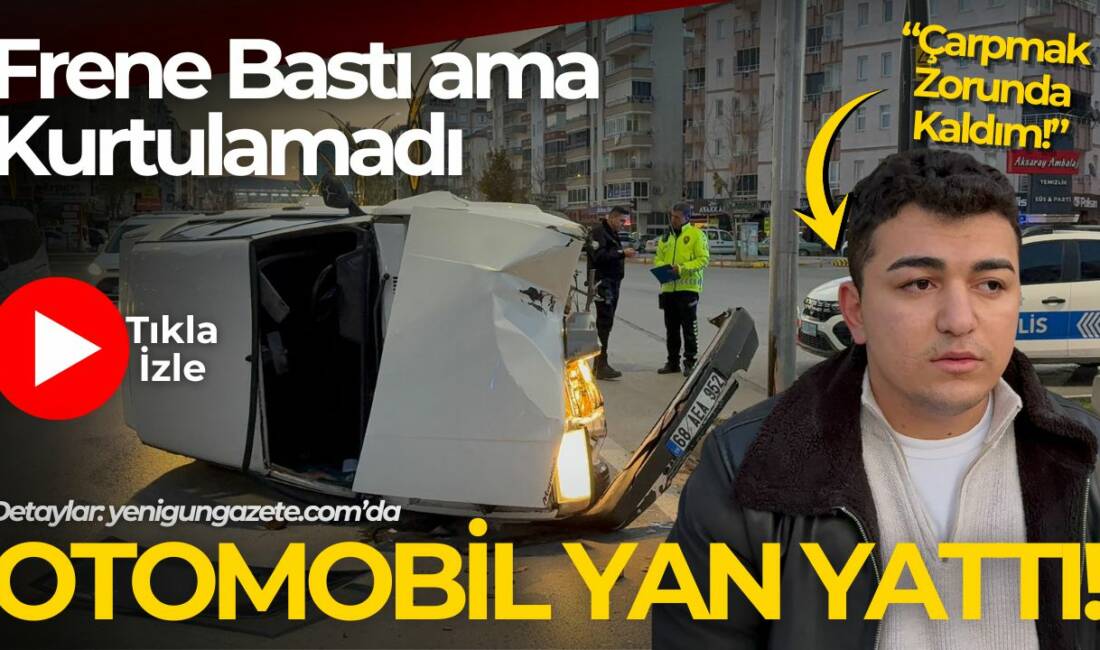 Sürücü, önüne çıkan kamyona çarpmamak için manevra yaptı ancak kontrolü
