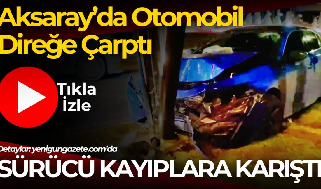 Hacılar Harmanı Mahallesi Otogar Kavşağı’nda bir otomobil direğe çarptı, sürücü