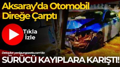 Hacılar Harmanı Mahallesi Otogar Kavşağı’nda bir otomobil direğe çarptı, sürücü