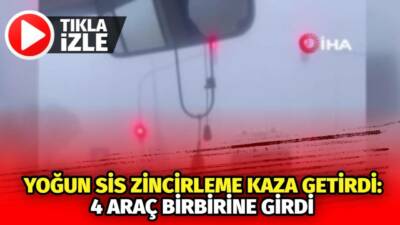 Ankara’nın Akyurt ilçesinde yaşanan olayda Büğdüz Kavşağında yoğun sis sebebiyle