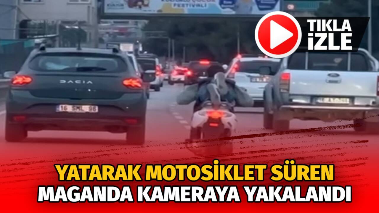 Bursa'da yaşanan olayda bir motosiklet sürücüsü, trafikte tehlikeli hareketler yaparak