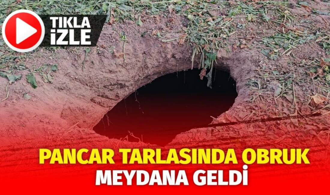 Sultanhanı ilçesinde yaşanan olayda, pancar tarlasında yaklaşık 2 metre çapında