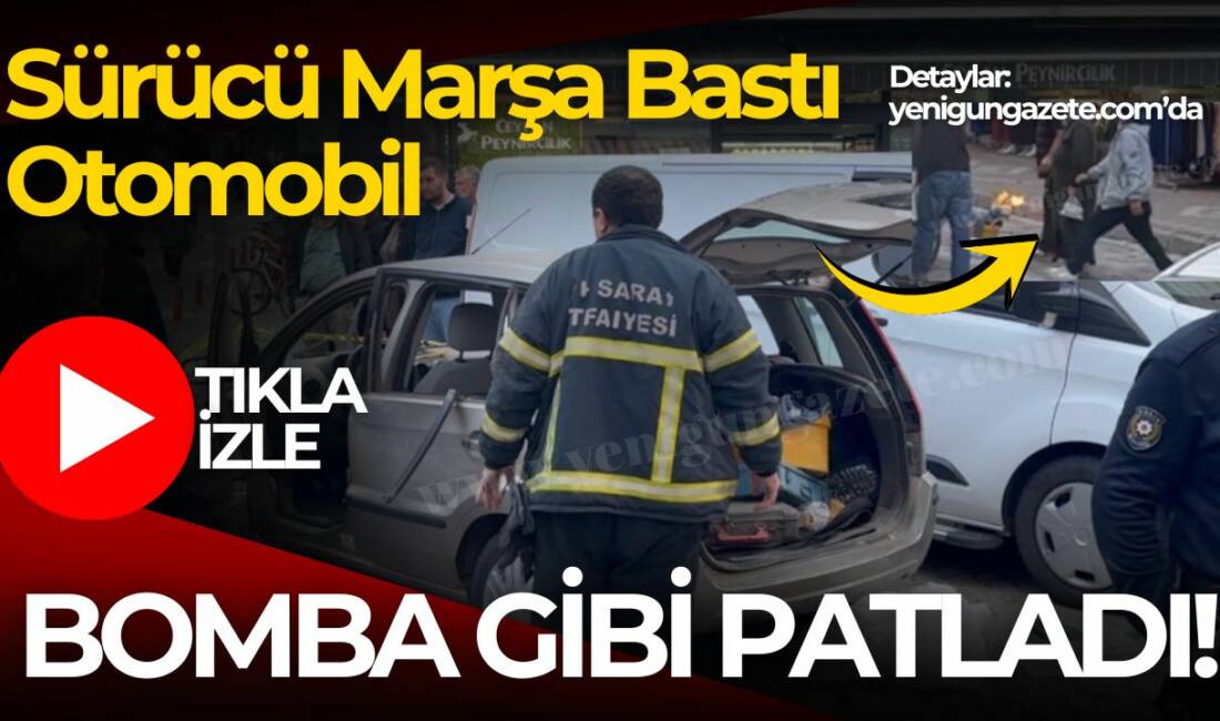 Aksaray'da alışverişten dönen şahıs aracına bindi kontağı çevirince araç bir