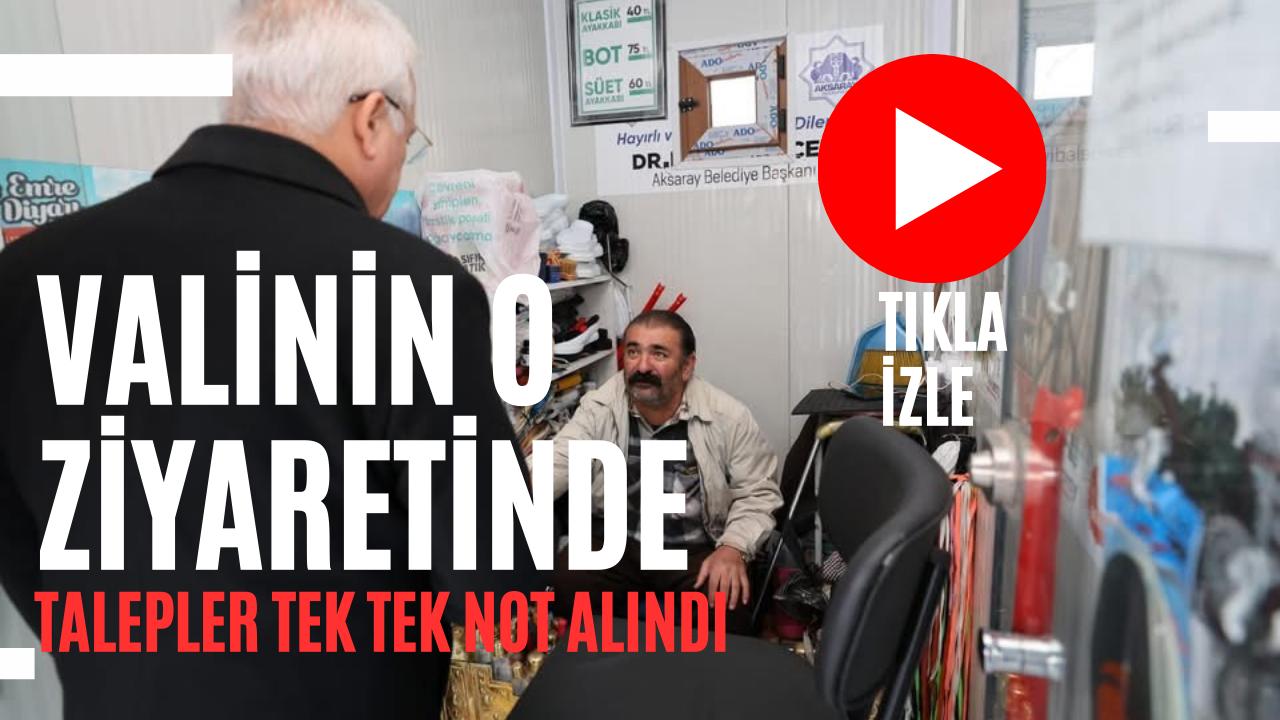 Aksaray Belediyesi Ayakkabı Boyama Salonu’nda yapılan ziyarette Vali Mehmet Ali