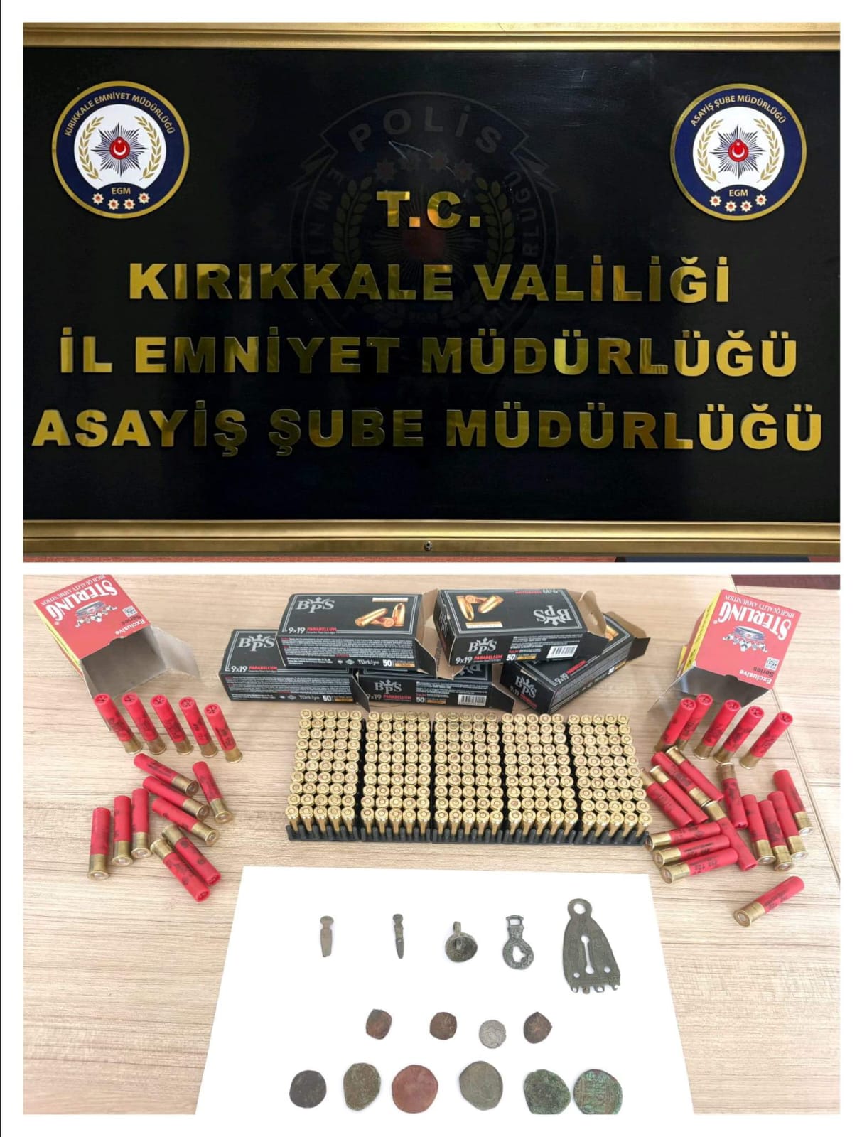 Kırıkkale'de polis ekipleri tarafından tarihi nitelikte olduğu değerlendirilen 10 sikke