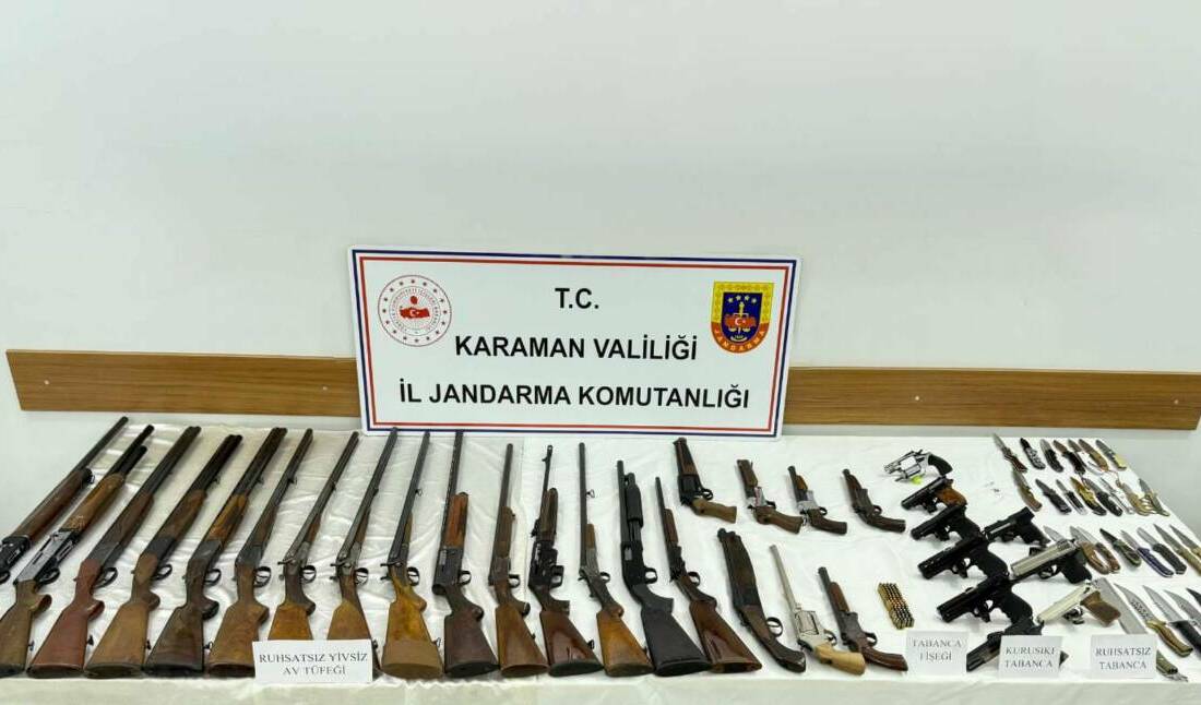 Karaman'ın Ermenek ilçesinde Jandarma Komutanlığı tarafından yapılan operasyonda evinde kaçak