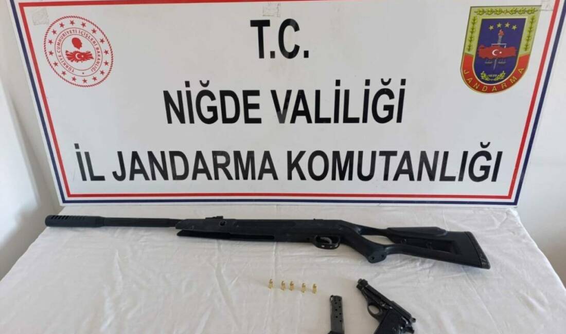 Niğde'de İl Jandarma Komutanlığı tarafından düzenlenen ruhsatsız silah operasyonunda 3