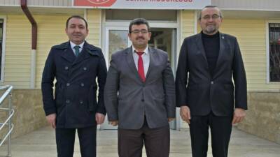 Eğitim-İş Sendikası Başkanı Ahmet Eraslan ile Örgütlenme Sekreteri Bülent Altınpınar,