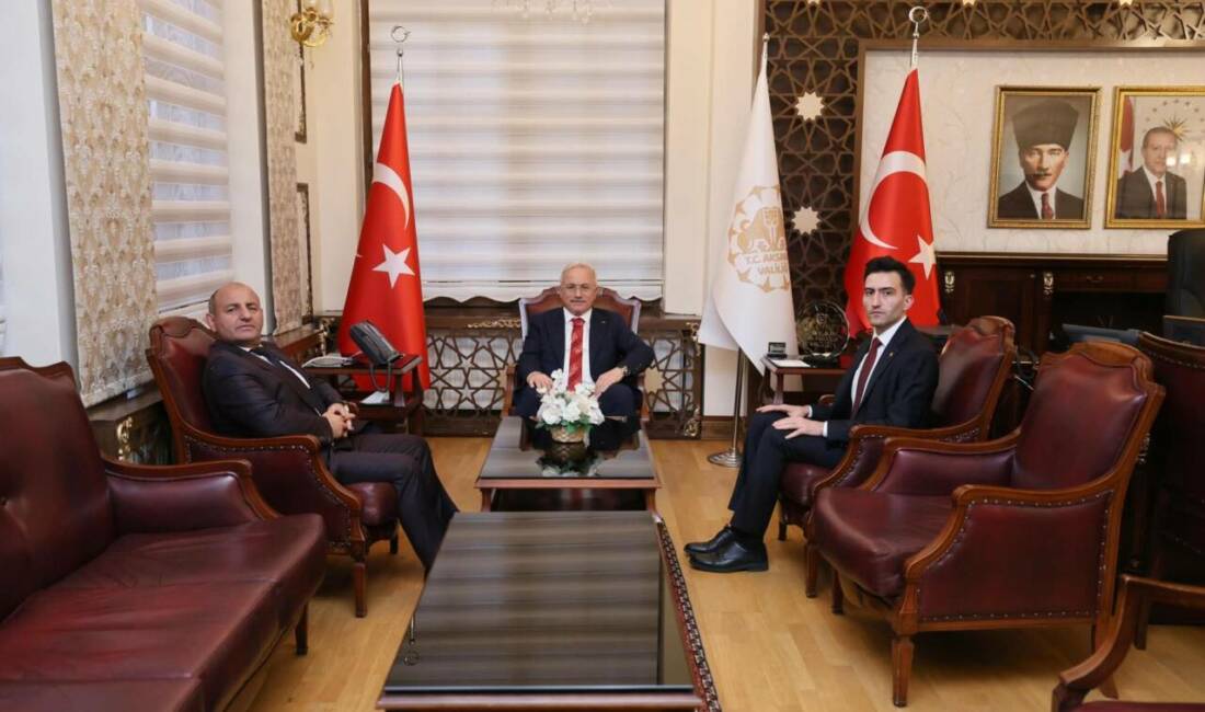 Aksaray Valiliğinde gerçekleşen kabulde, Milli Eğitim Bakanlığı müfettişleri Mehmet Emin