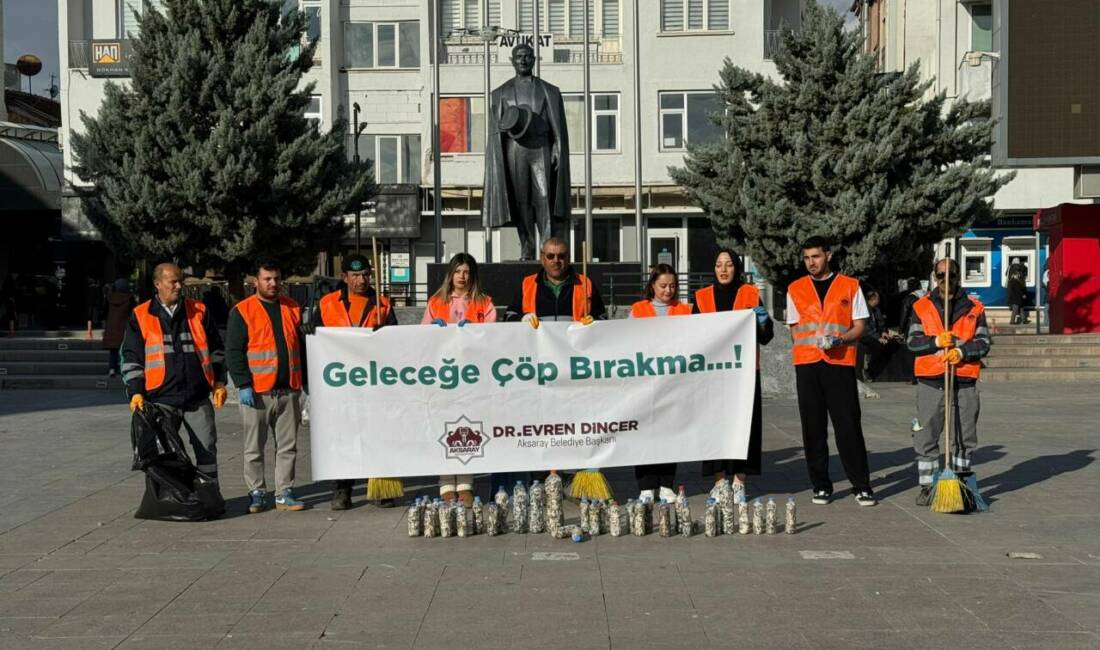 Aksaray Belediyesi ve Aksaray Üniversitesi öğrencileri, çevre kirliliğine dikkat çekmek