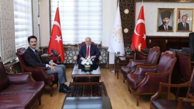 Aksaray Valiliği’nde gerçekleşen kabulde Vali Mehmet Ali Kumbuzoğlu, Mülkiye Müfettişi