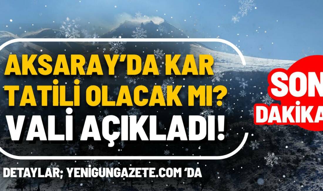 Aksaray Valisi Mehmet Ali Kumbuzoğlu, 30 Aralık 2025 Salı günü