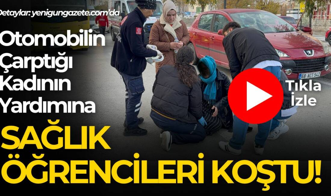 Halk otobüsünden inip karşıya geçmek isteyen kadın, seyir halindeki otomobilin