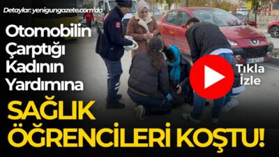 Halk otobüsünden inip karşıya geçmek isteyen kadın, seyir halindeki otomobilin