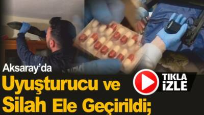 Aksaray’da gerçekleştirilen narkotik operasyonlarında uyuşturucu ve silah ele geçirilirken, Aksaray