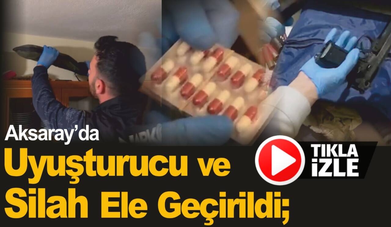 Aksaray’da gerçekleştirilen narkotik operasyonlarında uyuşturucu ve silah ele geçirilirken, Aksaray