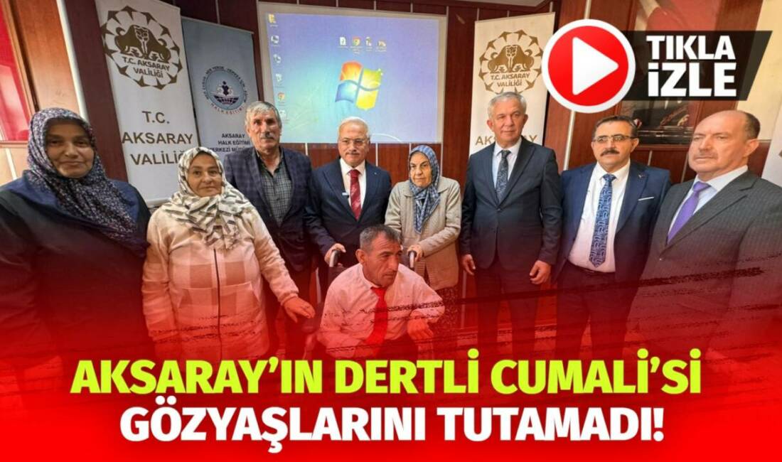 Halk Eğitim Merkezinde düzenlenen törende Cumali Çağlayan okuma yazma diplomasını
