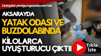 Aksaray’da teknik ve fiziki takip sonucu yakalanan iki şüphelinin evinde