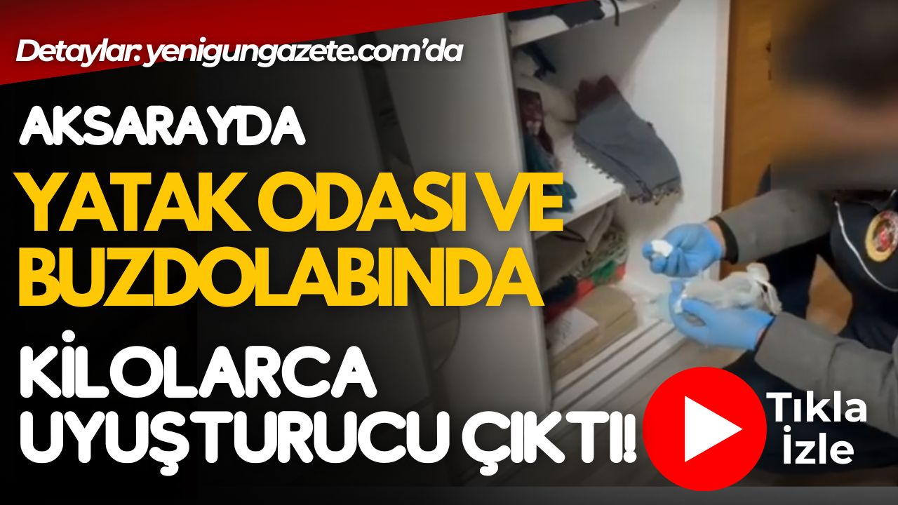 Aksaray’da teknik ve fiziki takip sonucu yakalanan iki şüphelinin evinde