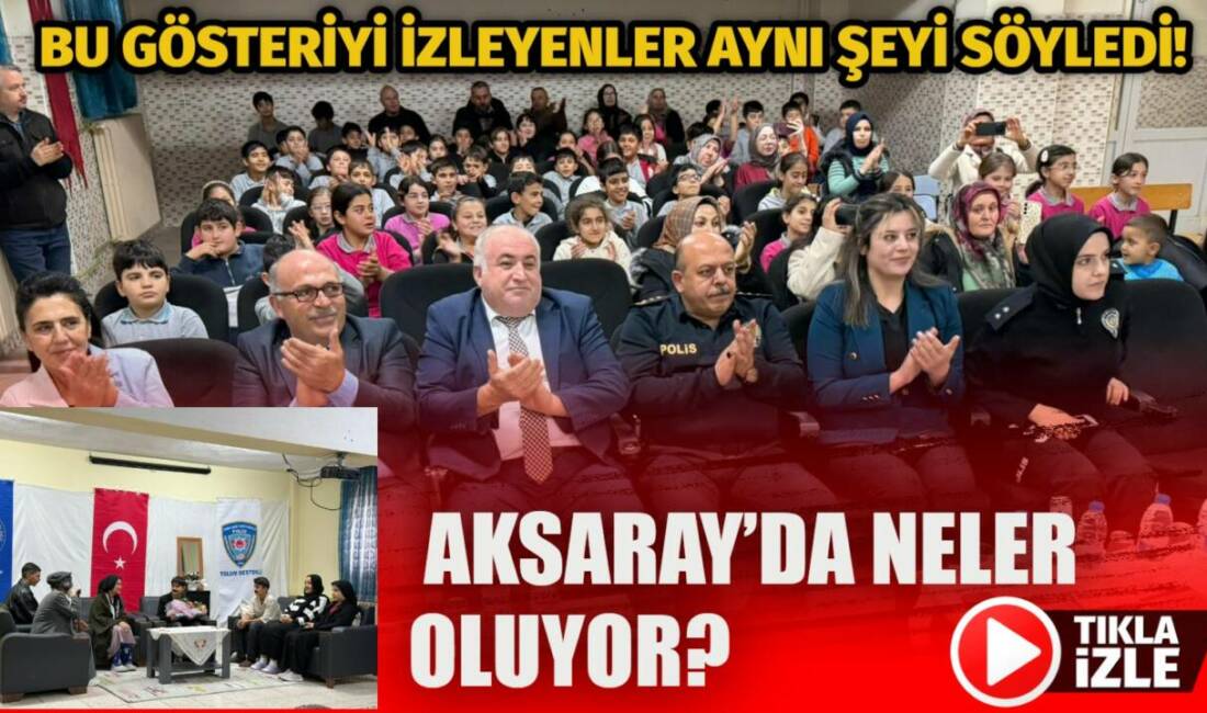 Aksaray’da Umudumuz Gençliğimiz Projesi kapsamında düzenlenen drama kursunu tamamlayan gençler,