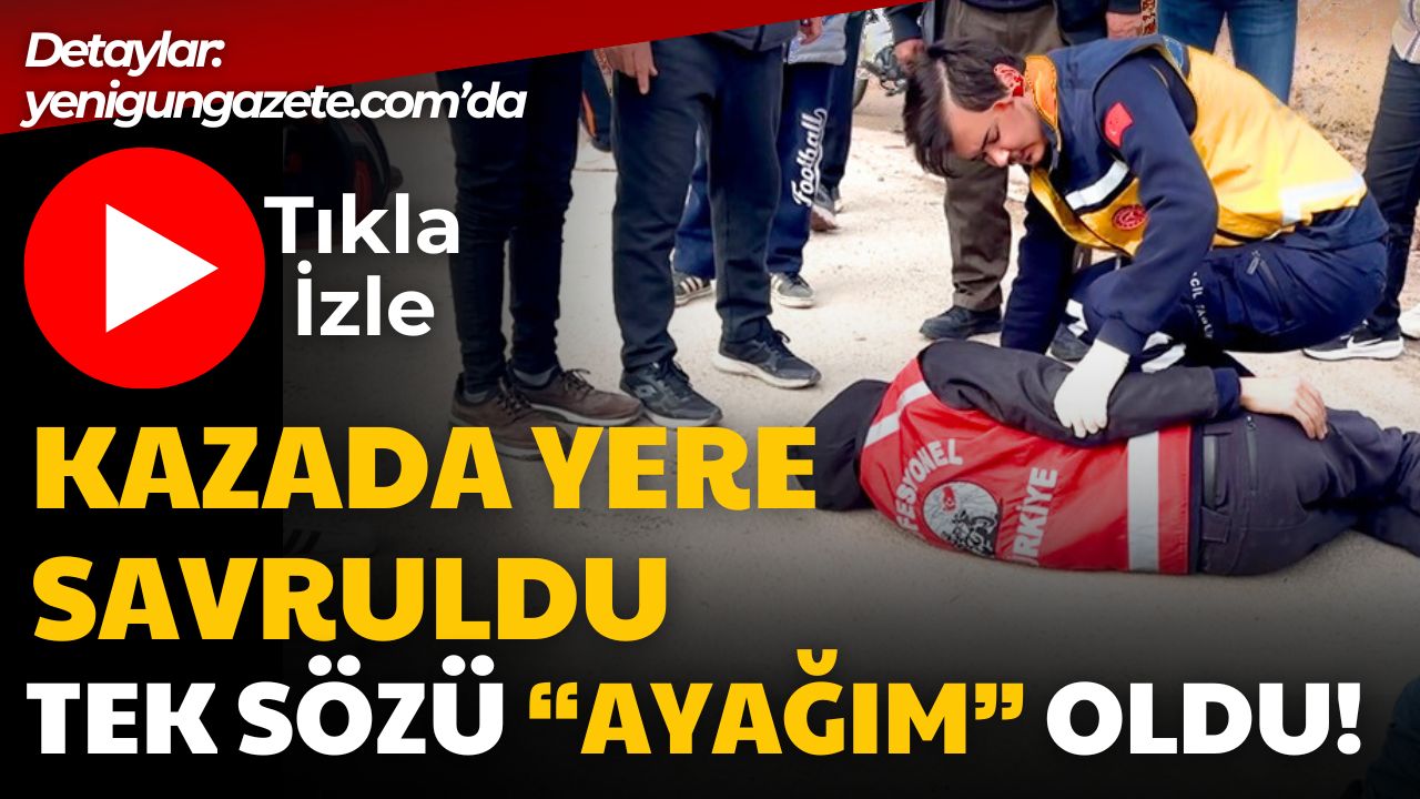 Aksaray’da otomobille çarpışan motosiklet sürücüsü ayağından yaralandı, yaralanan şahıs ayağının