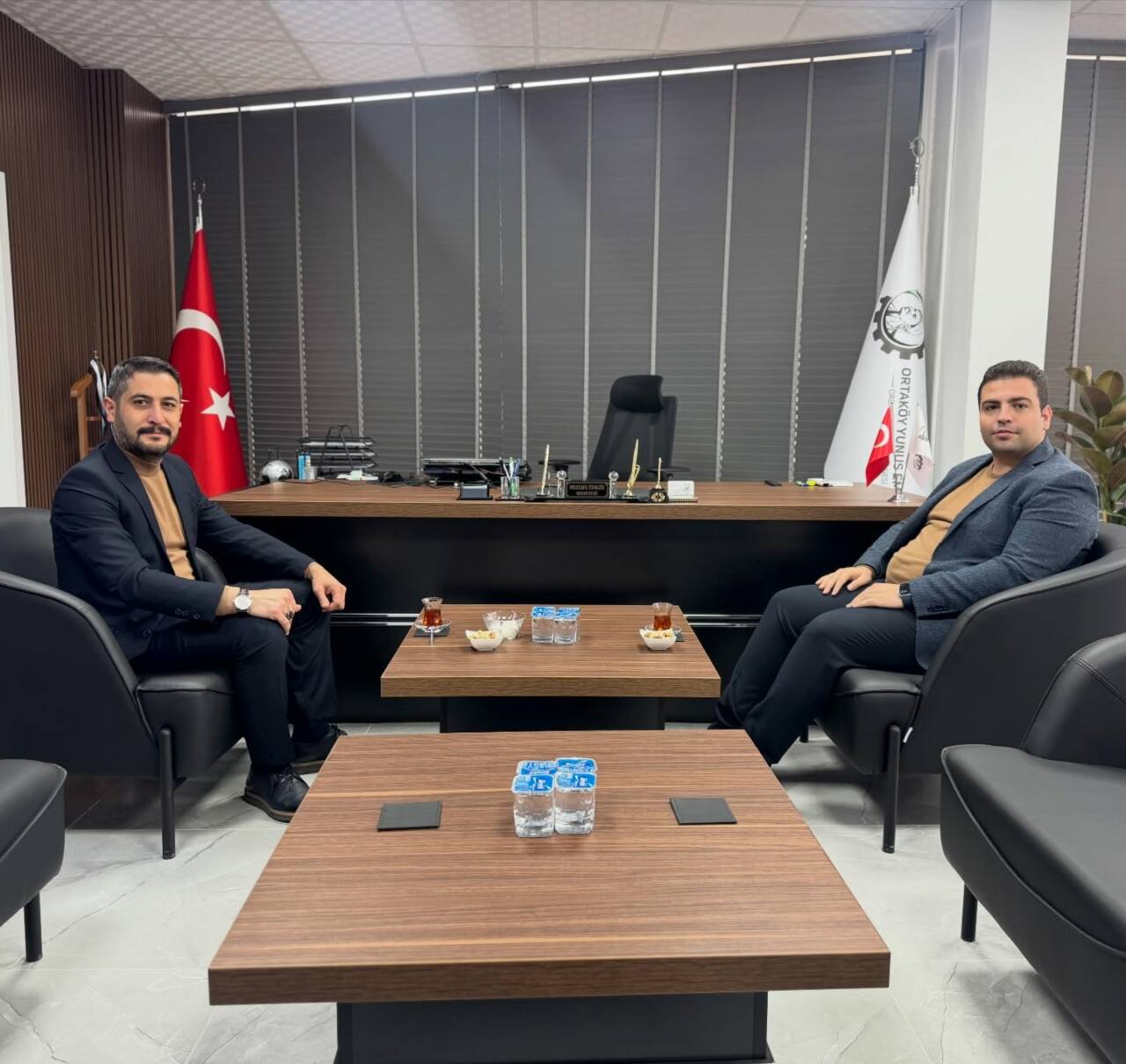 Ortaköy Belediye Başkanı Ahmet Koyuncu, İlçe Organize Sanayi Bölgesi Müdürü