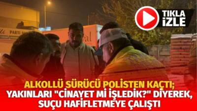 Kayseri’de yaşanan olayda ters yönden gelerek, polis ekiplerine çarpan alkollü