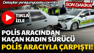 Polisin dur ihtarına uymayan sürücü polis kovalamacası sonucu polis aracı