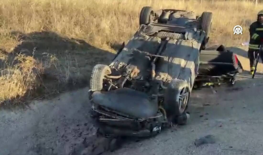 Konya'nın Seydişehir ilçesinde yaşanan olayda şarampole devrilen otomobildeki 2 kişi