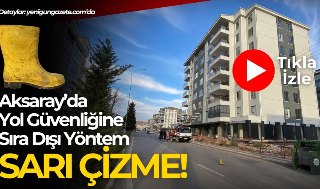 Aksaray’da çift şeritli yolda eşya taşıyan nakliyeciler, yol güvenliği için