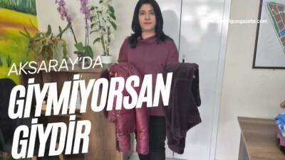 Aksaray Büyük Bölcek Mahallesi’nde muhtarlık öncülüğünde yürütülen “Giymiyorsan Giydir” kampanyası,