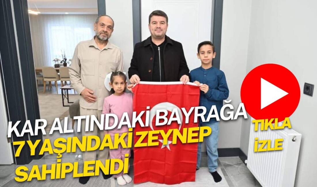 Aksaray’da etkili olan kar yağışı sırasında, 7 yaşındaki Zeynep Ebrar’ın