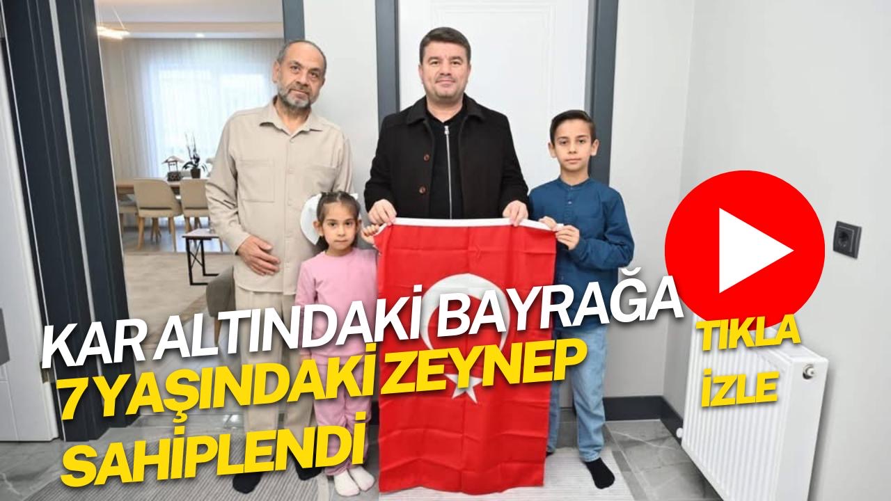Aksaray’da etkili olan kar yağışı sırasında, 7 yaşındaki Zeynep Ebrar’ın