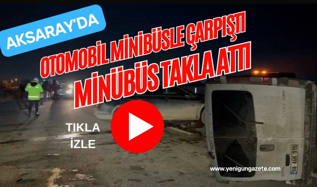 Aksaray-Konya karayolunda meydana gelen kazada minibüs şarampole devrildi. İki kişi
