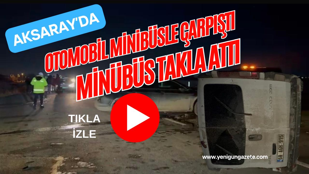Aksaray-Konya karayolunda meydana gelen kazada minibüs şarampole devrildi. İki kişi