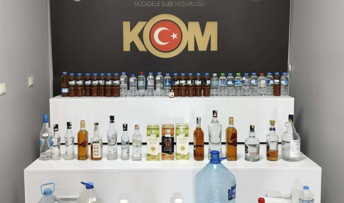Niğde'de İl Emniyet Müdürlüğü  ekipleri tarafından düzenlenen sahte içki operasyonunda