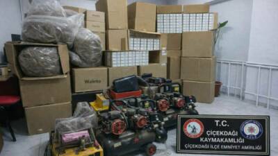 Kırşehir'de polis ekiplerince 1 milyon 217 bin makaron (filtreli sigara