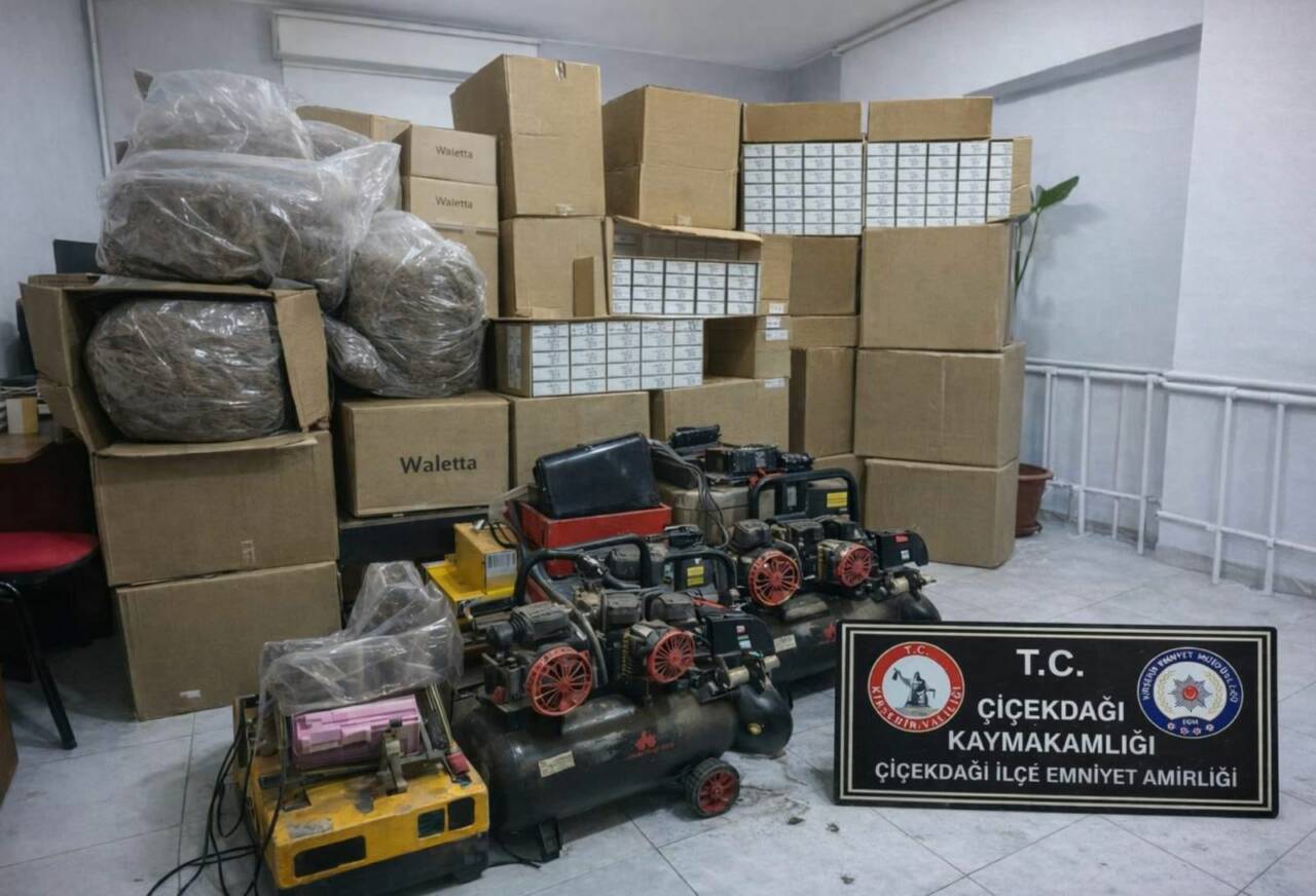 Kırşehir'de polis ekiplerince 1 milyon 217 bin makaron (filtreli sigara
