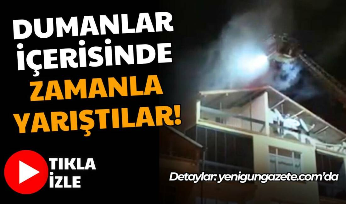 Aksaray Laleli Mahallesi’nde bir apartmanın çatıdan yükselen duman üzerine sevk