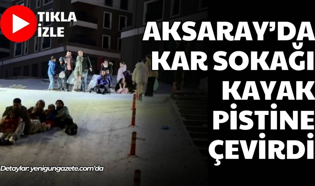 Yağan karla birlikte Hamidiye Mahallesi’nde eğlence sokağa taştı; çocuklar rampalı