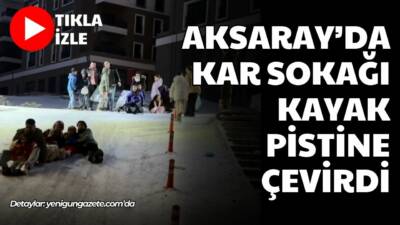 Yağan karla birlikte Hamidiye Mahallesi’nde eğlence sokağa taştı; çocuklar rampalı