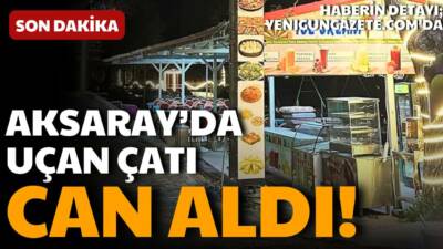 Aksaray’ın Güzelyurt ilçesinde şiddetli rüzgar nedeniyle bir restoranın çatısı uçtu.