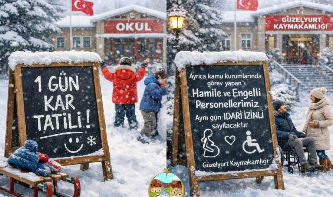 Yoğun kar yağışı hayatı durduruyor! Güzelyurt Kaymakamlığı, 12 Ocak Pazartesi