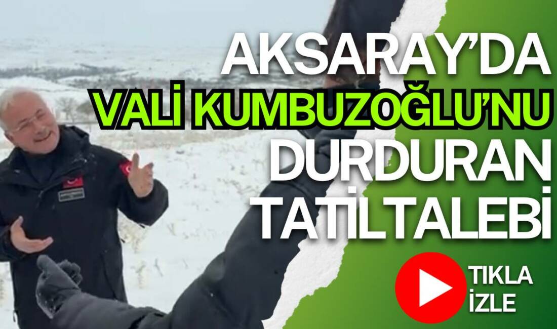 Aksaray’da köy ziyareti sırasında öğrencilerle karşılaşan Vali Mehmet Ali Kumbuzoğlu,