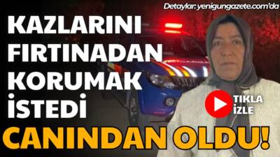 Aksaray’ın Güzelyurt ilçesine bağlı Belisırma köyü’nde fırtına nedeniyle kazlarını kümese